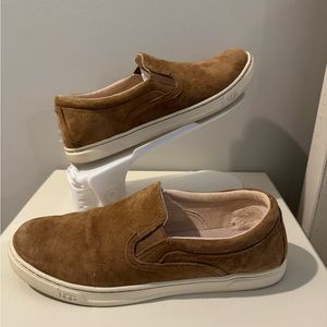 UGG AMAEDA Chestnut Leather Suede Slip On Sneakers Size US 8.5